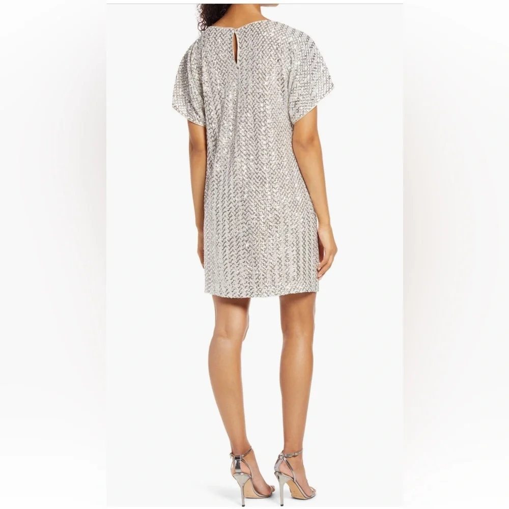 Vince Camuto short sleeve sequined shift dress sz 6 New - Picture 2 of 13